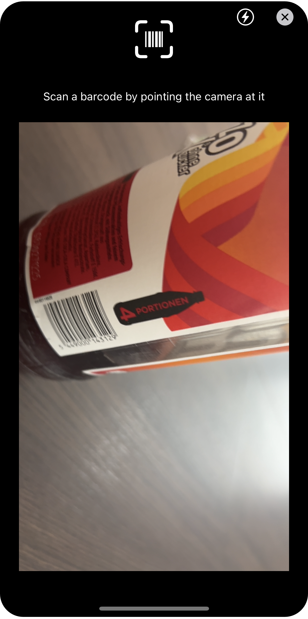 Scanning barcode of product