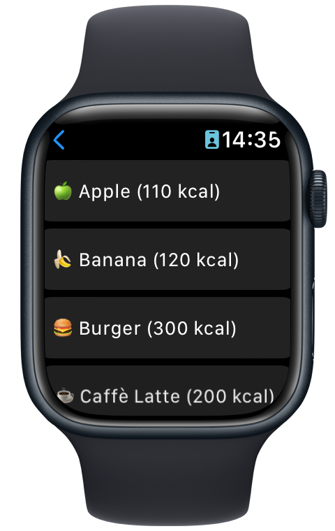 Caloree running on Apple Watch